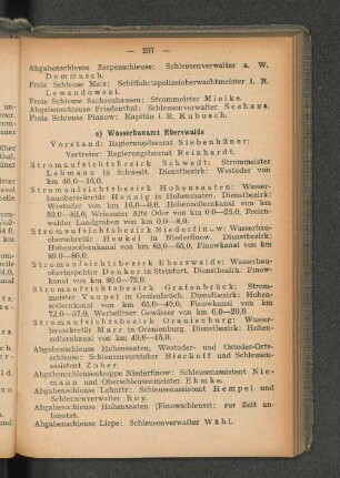 e) Wasserbauamt Eberswalde