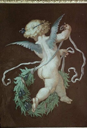 Putto mit Girlande