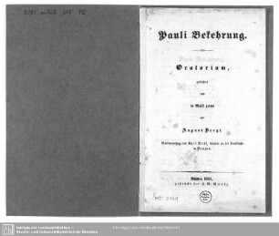Pauli Bekehrung : Oratorium