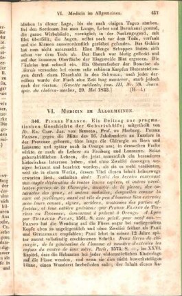 VI. Medicin im Allgemeinen.