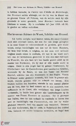 Het leven van Adriaen de Weert, Schilder van Brussel