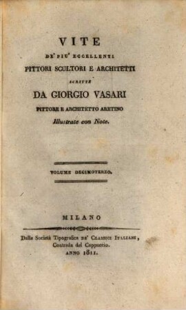 Vite de' piu' eccellenti pittori, scultori e architetti, 13