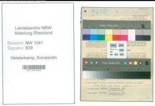 Entnazifizierung Konstantin Heisterkamp , geb. 17.02.1896 (Lagerhalrter)