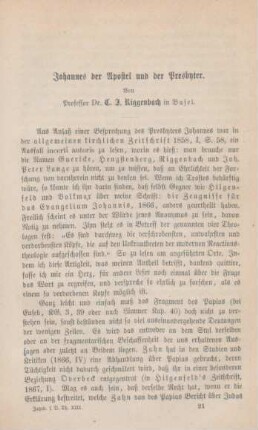 319-334 Johannes der Apostel und der Presbyter