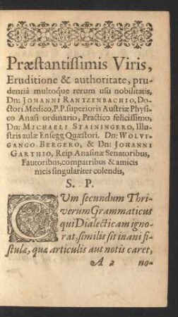 Praestantissimis Viris,