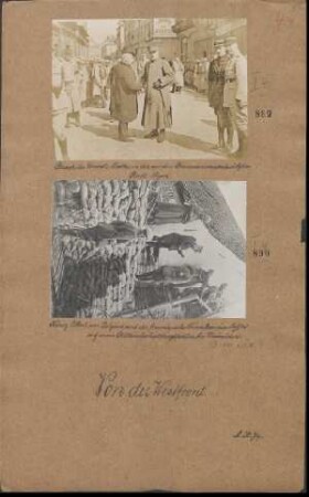 Besuch des Generals Nivelles in der von den Franzosen wiederbesetzten Stadt Noyon