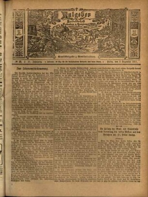 Ausgabe vom Sonntag, den 03. Dezember 1911.