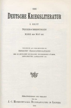 3.1915: deutsche Kriegsliteratur