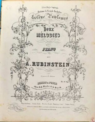 Deux mélodies pour le piano : op. 3
