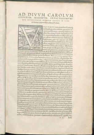 Ad Divvm Carolvm Qvintvm, Maximvm, Invictissimvmqve Imperatorem, Andreae Vesalii in Svos de Humani corporis fabrica libros, Præfatio.