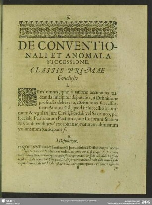 Classis Primae Conclusio