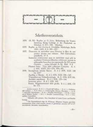 Schriftenverzeichnis.