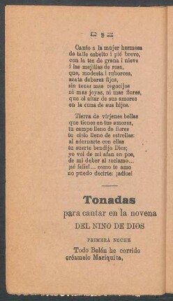 Tonadas para cantar en la novena del niño de dios