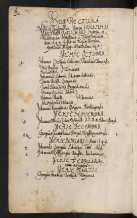 Winterhalbjahr 1644/1645. Rektorat Johann Martin Rauscher