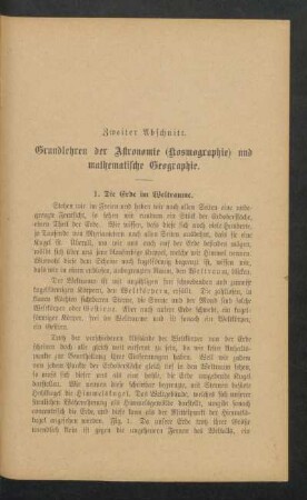 Grundlehren der Astronomie (Kosmographie) und mathematische Geographie
