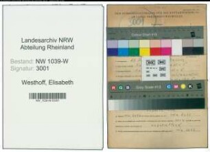 Entnazifizierung Elisabeth Westhoff , geb. 28.06.1908 ()