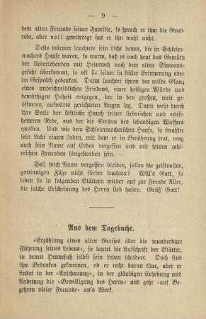 Aus dem Tagebuche