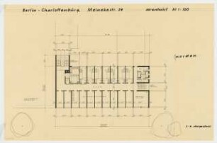 Wohn- und Geschäftshaus Meinekestraße 24, Berlin-Charlottenburg: Grundriss 1.-6. Obergeschoss 1:100
