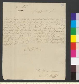 Brief von Wolff, Anna Amalia Christiane an Goethe, Johann Wolfgang von