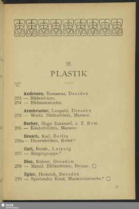 III. Plastik