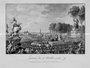 Hinrichtung der Königin Marie Antoinette von Frankreich auf dem Schafott am 16. Oktober 1793