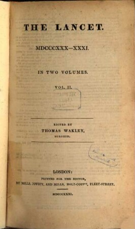 The lancet. 1830/31, Vol. 2