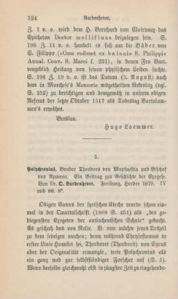 524-528 [Rezension] Bardenhever, O., Polychronius