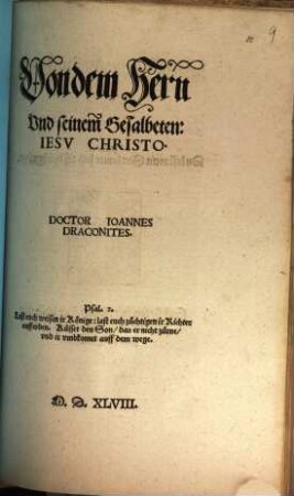Von dem Hern Und seinem Gesalbeten Jesu Christo