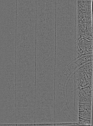 Wasserzeichen "Steigender Löwe mit Pfeilen und Speer" : Wasserzeichen - Fragment: steigender Löwe mit Pfeilen und Speer auf Sockel im gekrönten Doppelkreis, im Sockel zweikonturig „LHA[…]“, im Doppelkreis umlaufende Schrift; auf Steg". Vorderes Vorsatzblatt (Blatt II verso, Handschriftenblatt von Blatt II recto nicht aufgeklappt) Aus: La sposa Persiana : Dramma giocoso = Die Persianische Braut. Alessandri, Felice. [s.l.]: , [circa 1750]. Dresden: SLUB Mscr.Dresd.App.2332