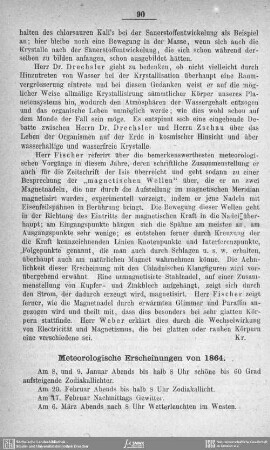 Meteorolgische Erscheinungen von 1864