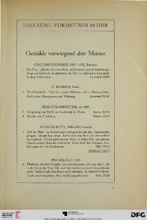 Dienstag, vormittags 10 Uhr (Nr. 1-161)