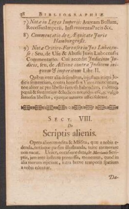 Sect. VIII. De Scriptis alienis.