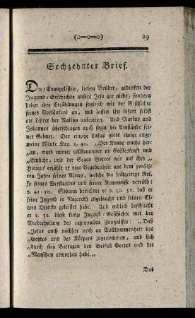 Sechzehnter Brief.