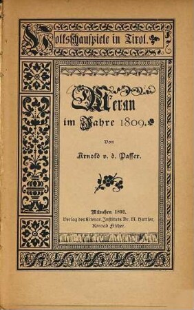 Volksschauspiele in Tirol