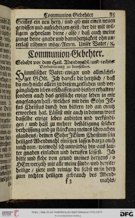 Communion-Gebehter