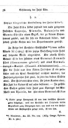 § 2. Jetzige bürgerliche Verfassung der Insel Elba.