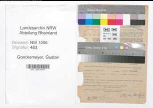 Entnazifizierung Gustav Goeckemeyer , geb. 07.01.1901 (Beamter)