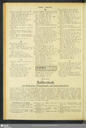 Falkenbach mit Ortsteilen Himmelmühle und Hinterfalkenbach