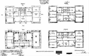 Schwaigern (Württ): Empfangsgebäude Verwaltungsgebäude Grundrisse UG,EG,1.OG,DG