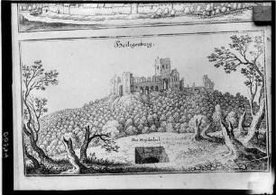 Heidelberg Heiligenberg Stich - Ruine der Sankt Michaelskirche nach Merian