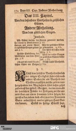 Andere Abtheilung. Von dem göttlichen Seegen.