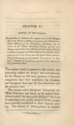 Chapter VI. History of the Malays