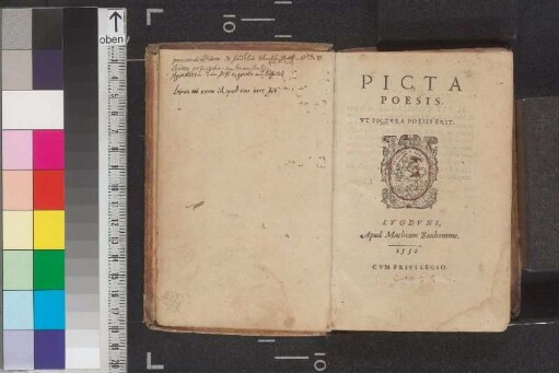 [Stammbuch Melchior Daler] ; Picta Poesis : Vt Pictvra Poesis Erit / [Ermittelter Verf.: Bartholomaeus Annulus]