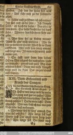 XVI. Vom Geheimniß und Frucht des Creutzes.