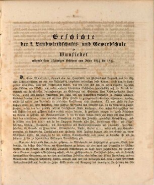 Jahresbericht über die Königliche Landwirthschafts- und Gewerbsschule II. Classe zu Wunsiedel : für das Schuljahr ... 1857/58