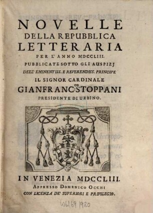 Novelle della repubblica letteraria. 1753