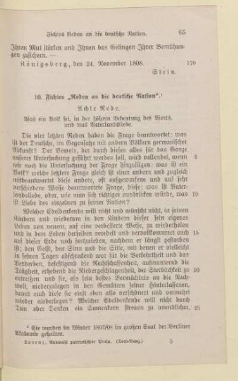 III. Zur Erweckung deutschen Nationalgefühls: