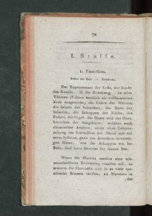 I. Stuffe. I. - III. Function