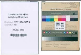 Entnazifizierung Willi Kruse , geb. 22.01.1900 (Prokurist)