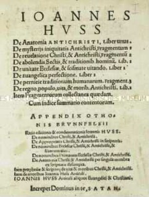 De anatomia Antichristi ... (Jan Hus, Werke, 4 Teile)